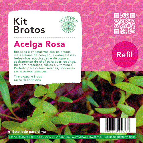 Refil para Kit Brotos Acelga Rosa Yes We Grow